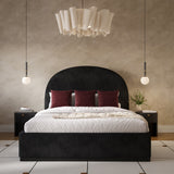 Marlow Black Velvet Queen Bed REN-B7120-10-11 TOV Furniture