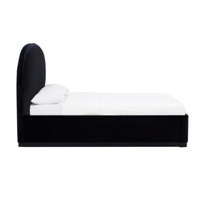 TOV Furniture Marlow Velvet Bed – Luxurious Cream Upholstered Centerpiece with Natural Wood Base for Elegant Spaces Black / King REN-B7120-20-21