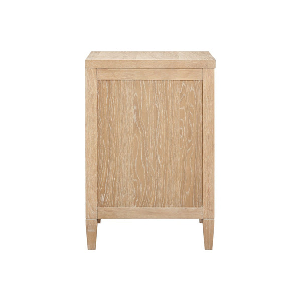 TOV Furniture Bristol Park Charming 30" Whitewashed Oak Nightstand with Soft-Closing Drawers & Open Shelf Storage REN-B900-50