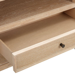 TOV Furniture Bristol Park Charming 30" Whitewashed Oak Nightstand with Soft-Closing Drawers & Open Shelf Storage REN-B900-50