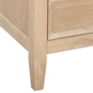 TOV Furniture Bristol Park 20" Whitewashed Oak Nightstand with Soft-Closing Drawers & Open Shelf for Storage REN-B900-51