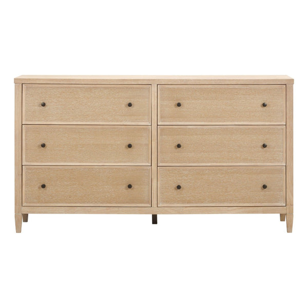 TOV Furniture Bristol Park 62" Whitewashed Oak Dresser with 6 Soft-Closing Drawers for Stylish Bedroom Organization REN-B900-70