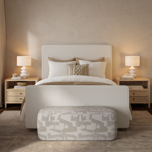 TOV Furniture Bristol Park Ivory Upholstered Bed - Timeless Elegance with Durable Ash Wood Frame & Cozy Comfort Queen REN-B901-10-11