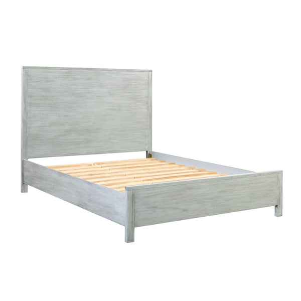 TOV Furniture Asheville Grey Washed Wooden Queen Bed - Modern Charm, Durable Acacia, Slat Roll Included for Comfort REN-B933-10-11