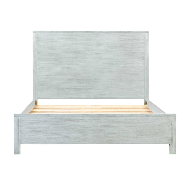 TOV Furniture Asheville Grey Washed Wooden Queen Bed - Modern Charm, Durable Acacia, Slat Roll Included for Comfort REN-B933-10-11