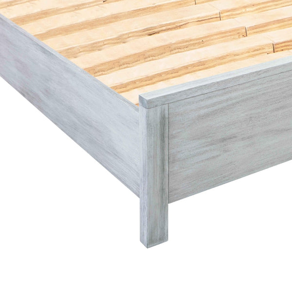 TOV Furniture Asheville Grey Washed Wooden Queen Bed - Modern Charm, Durable Acacia, Slat Roll Included for Comfort REN-B933-10-11