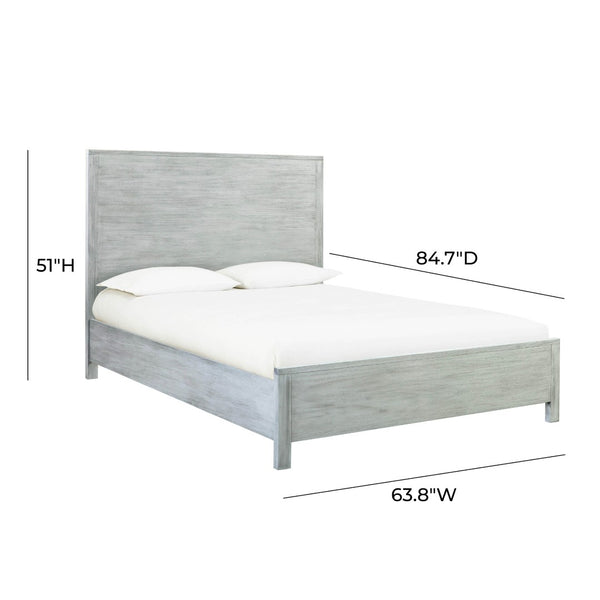 TOV Furniture Asheville Grey Washed Wooden Queen Bed - Modern Charm, Durable Acacia, Slat Roll Included for Comfort REN-B933-10-11