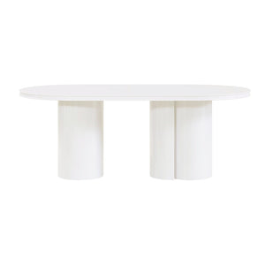TOV Furniture Elora 79" Lacquer Oval Dining Table - Modern Minimalist Design for Stylish Dining and Entertaining White REN-D4110-15