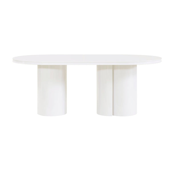 TOV Furniture Elora 79" Lacquer Oval Dining Table - Modern Minimalist Design for Stylish Dining and Entertaining White REN-D4110-15