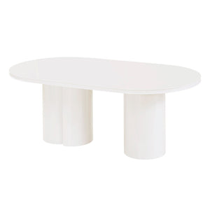 TOV Furniture Elora 79" Lacquer Oval Dining Table - Modern Minimalist Design for Stylish Dining and Entertaining White REN-D4110-15