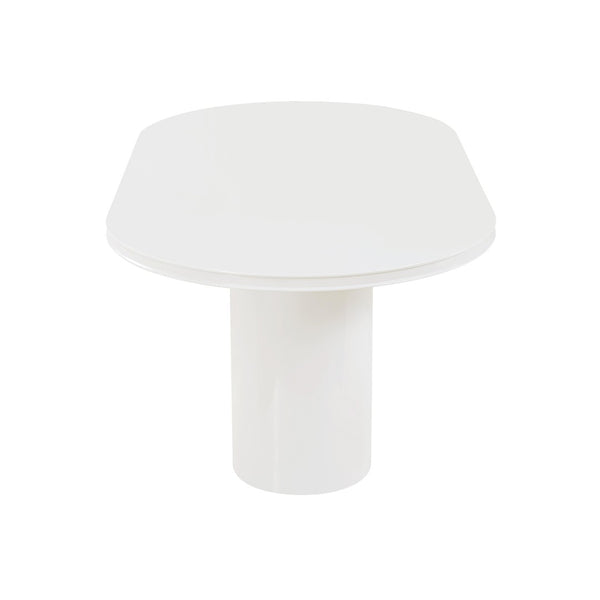 TOV Furniture Elora 79" Lacquer Oval Dining Table - Modern Minimalist Design for Stylish Dining and Entertaining White REN-D4110-15