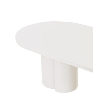 TOV Furniture Elora 79" Lacquer Oval Dining Table - Modern Minimalist Design for Stylish Dining and Entertaining White REN-D4110-15