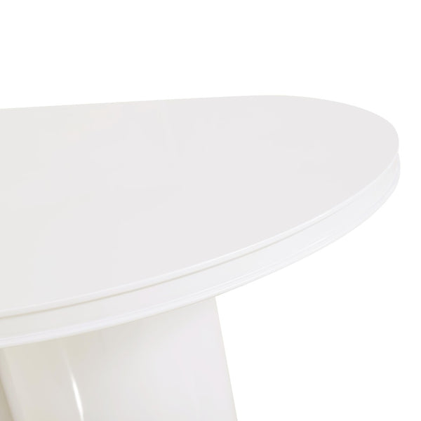 TOV Furniture Elora 79" Lacquer Oval Dining Table - Modern Minimalist Design for Stylish Dining and Entertaining White REN-D4110-15