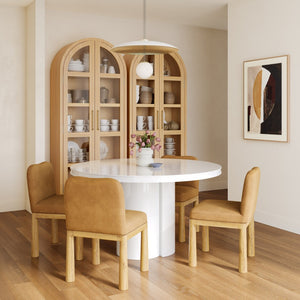 TOV Furniture Elora 47" High-Gloss Round Dining Table - Modern Centerpiece for Stylish Dining Spaces & Gatherings White REN-D4110-16