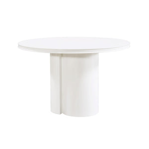 TOV Furniture Elora 47" High-Gloss Round Dining Table - Modern Centerpiece for Stylish Dining Spaces & Gatherings White REN-D4110-16