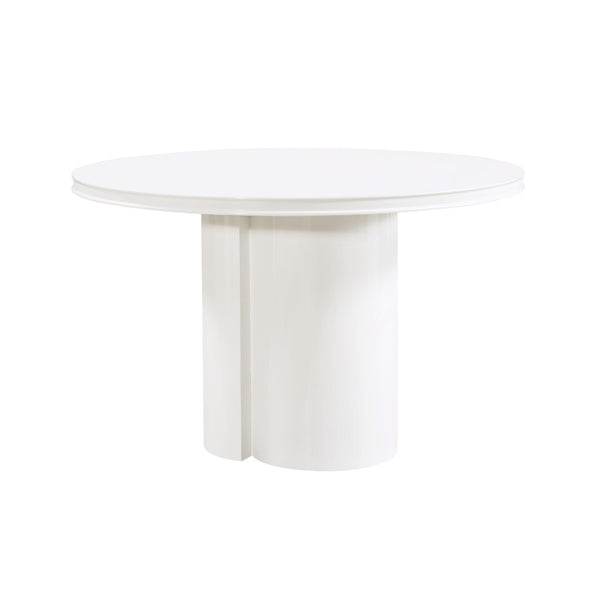 TOV Furniture Elora 47" High-Gloss Round Dining Table - Modern Centerpiece for Stylish Dining Spaces & Gatherings White REN-D4110-16