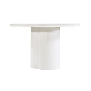 TOV Furniture Elora 47" High-Gloss Round Dining Table - Modern Centerpiece for Stylish Dining Spaces & Gatherings White REN-D4110-16