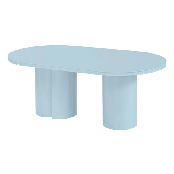 TOV Furniture Elora 79" Lacquer Oval Dining Table - Modern Minimalist Design for Stylish Dining and Entertaining Blue REN-D4120-15