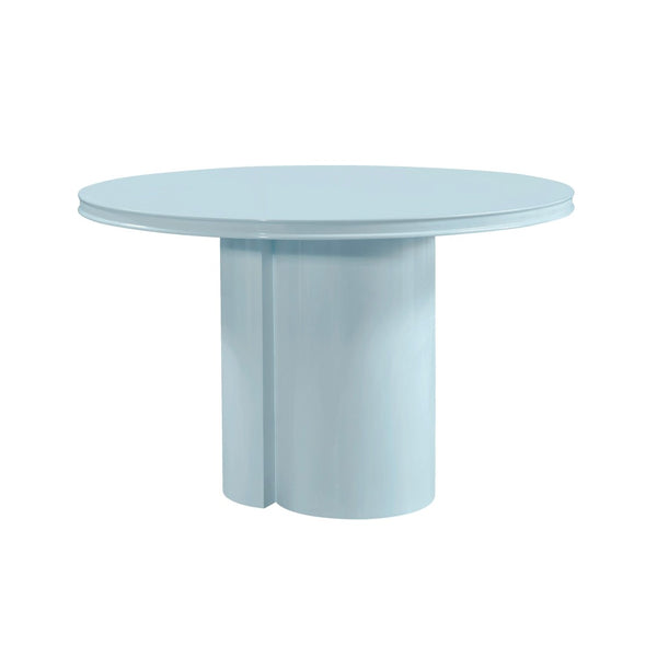 TOV Furniture Elora 47" High-Gloss Round Dining Table - Modern Centerpiece for Stylish Dining Spaces & Gatherings Blue REN-D4120-16