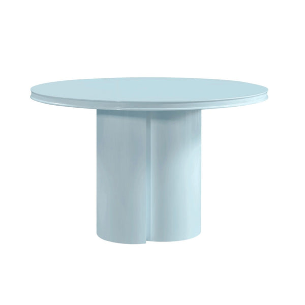 TOV Furniture Elora 47" High-Gloss Round Dining Table - Modern Centerpiece for Stylish Dining Spaces & Gatherings Blue REN-D4120-16