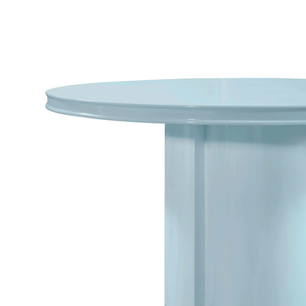 TOV Furniture Elora 47" High-Gloss Round Dining Table - Modern Centerpiece for Stylish Dining Spaces & Gatherings Blue REN-D4120-16