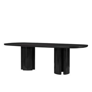 TOV Furniture Zola 94.5" Oval Dining Table - Contemporary Glamour with High-Gloss Finish for Stylish Gatherings Black REN-D5110-15