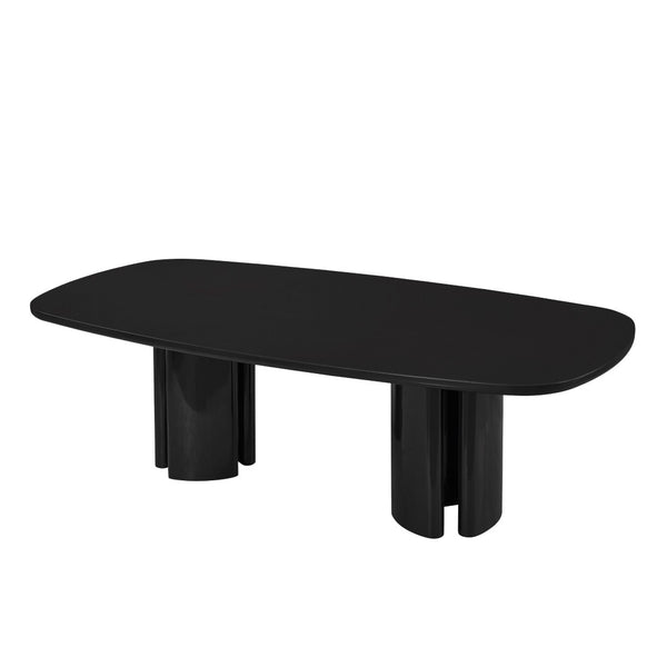 TOV Furniture Zola 94.5" Oval Dining Table - Contemporary Glamour with High-Gloss Finish for Stylish Gatherings Black REN-D5110-15
