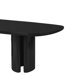 TOV Furniture Zola 94.5" Oval Dining Table - Contemporary Glamour with High-Gloss Finish for Stylish Gatherings Black REN-D5110-15