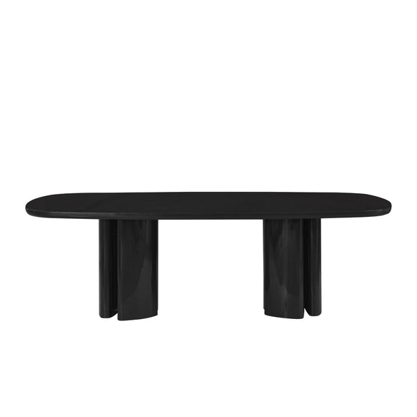 TOV Furniture Zola 94.5" Oval Dining Table - Contemporary Glamour with High-Gloss Finish for Stylish Gatherings Black REN-D5110-15