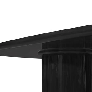 TOV Furniture Zola 94.5" Oval Dining Table - Contemporary Glamour with High-Gloss Finish for Stylish Gatherings Black REN-D5110-15