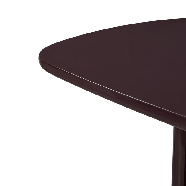 TOV Furniture Zola 94.5" Oval Dining Table - Contemporary Glamour with High-Gloss Finish for Stylish Gatherings Burgundy REN-D5120-15