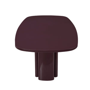 TOV Furniture Zola 94.5" Oval Dining Table - Contemporary Glamour with High-Gloss Finish for Stylish Gatherings Burgundy REN-D5120-15