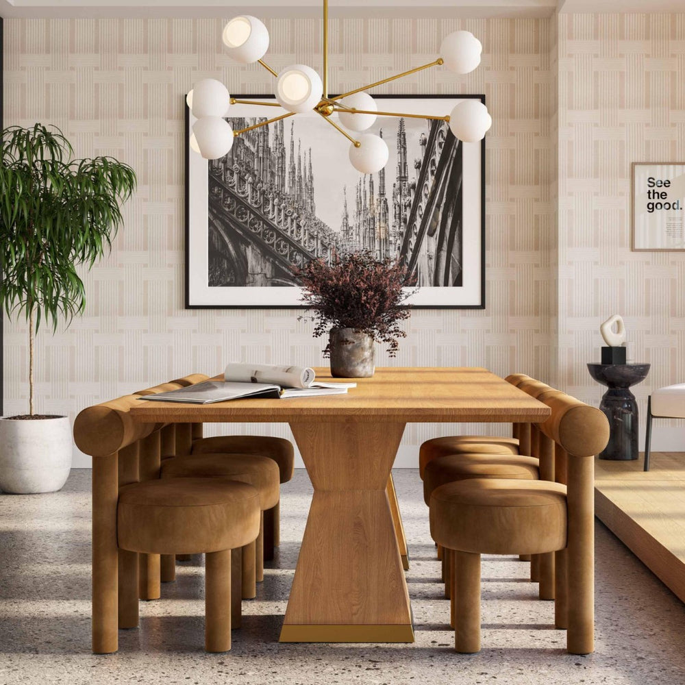 TOV Furniture Nolan 98" Wood Rectangular Dining Table - Stylish Modern Centerpiece for Family Meals & Entertaining Natural REN-D6040-15