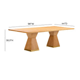 Nolan Natural Wood Dining Table REN-D6040-15 TOV Furniture