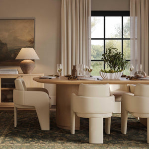 TOV Furniture Marlow 102" Oval Dining Table – Stunning Modern Design with Expansive Surface for Family Gatherings Natural REN-D700-15