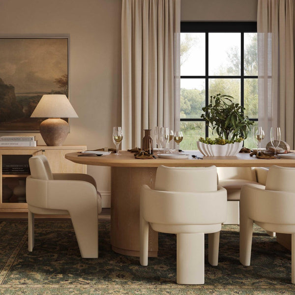 TOV Furniture Marlow 102" Oval Dining Table – Stunning Modern Design with Expansive Surface for Family Gatherings Natural REN-D700-15