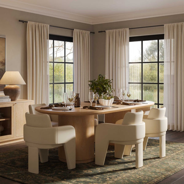 TOV Furniture Marlow 102" Oval Dining Table – Stunning Modern Design with Expansive Surface for Family Gatherings Natural REN-D700-15