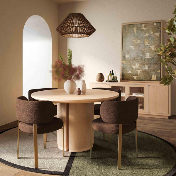 TOV Furniture Marlow 48" Round Dining Table - Classic Design for Cozy Gatherings, Durable Craftsmanship & Style Natural REN-D700-16