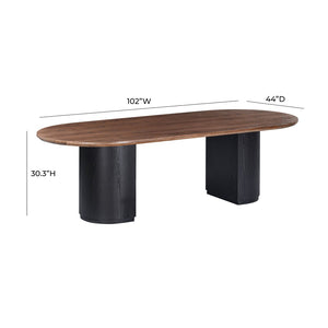 TOV Furniture Marlow 102" Oval Dining Table – Stunning Modern Design with Expansive Surface for Family Gatherings Black REN-D710-15