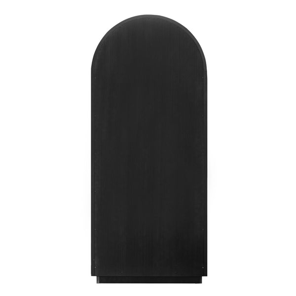 TOV Furniture Marlow Wood Display Cabinet - Elegant Arched Design with Soft-Close Doors & Adjustable Shelves Black REN-D710-40