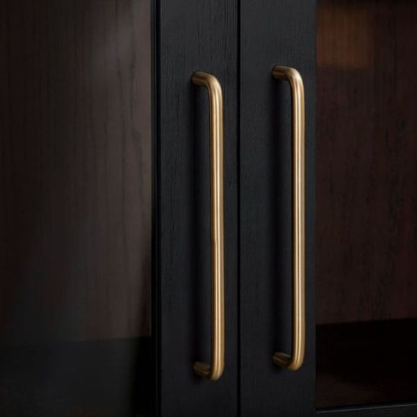 TOV Furniture Marlow Wood Display Cabinet - Elegant Arched Design with Soft-Close Doors & Adjustable Shelves Black REN-D710-40