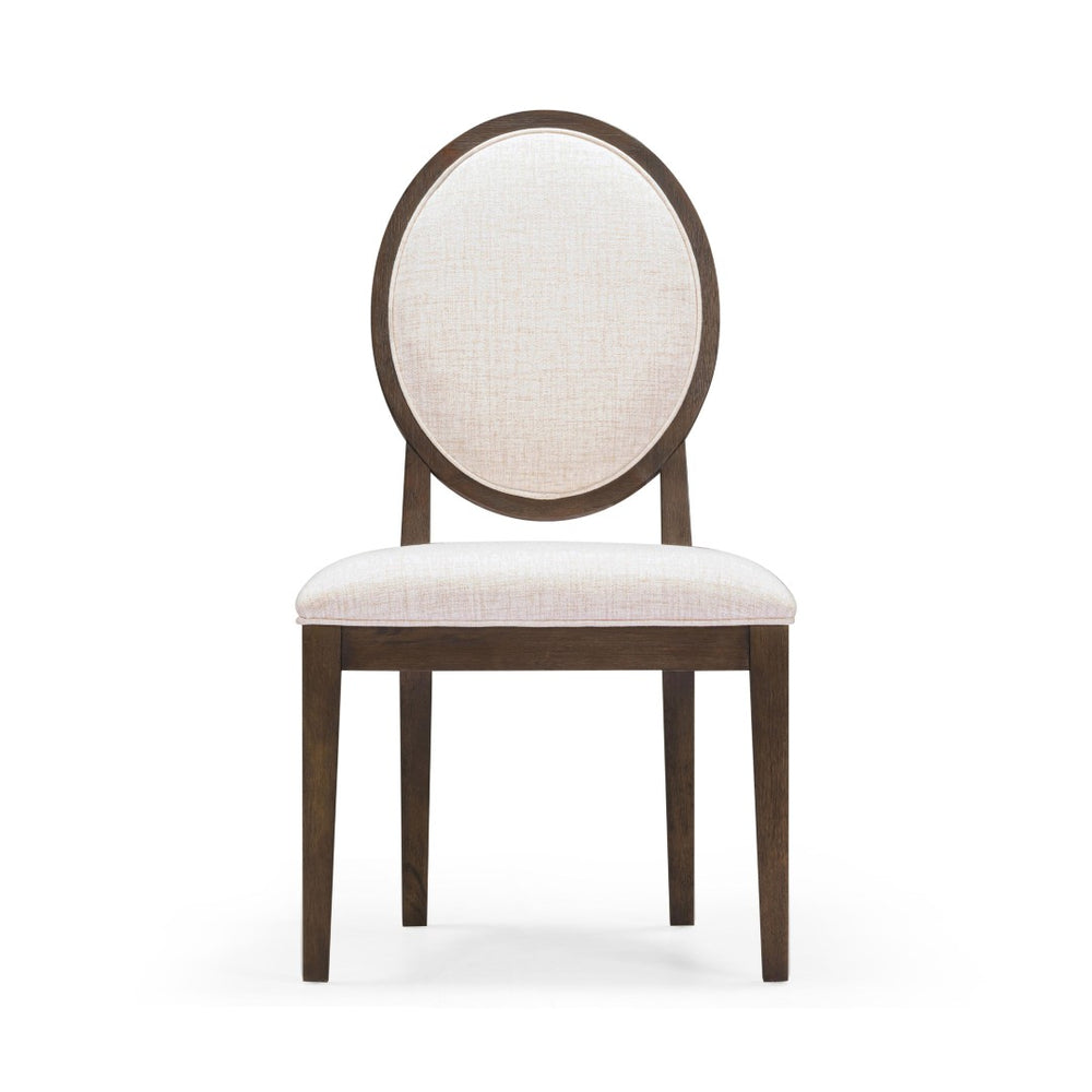 TOV Furniture Mila Dark Brown & Beige Performance Fabric Side Chairs Set of 2 - Timeless Dining Comfort & Style REN-D801-11