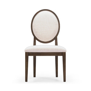 TOV Furniture Mila Dark Brown & Beige Performance Fabric Side Chairs Set of 2 - Timeless Dining Comfort & Style REN-D801-11