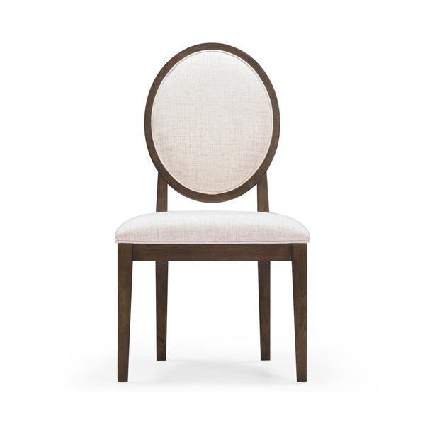 TOV Furniture Mila Dark Brown & Beige Performance Fabric Side Chairs Set of 2 - Timeless Dining Comfort & Style REN-D801-11