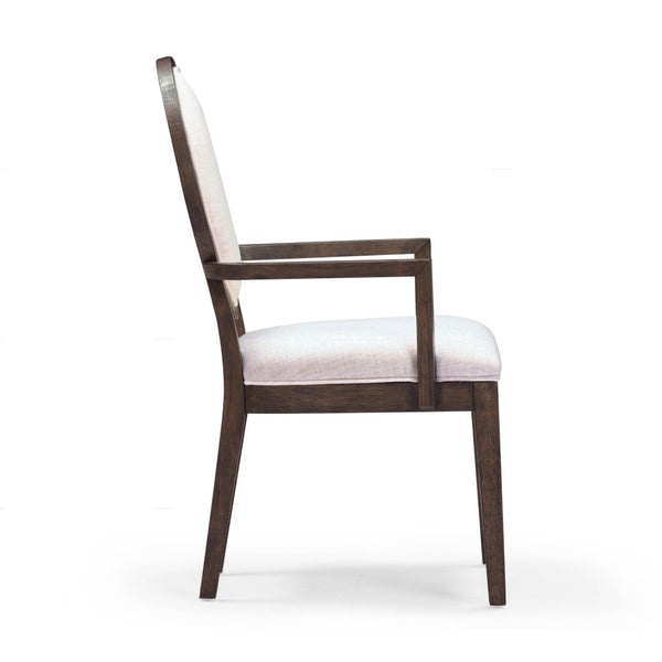 TOV Furniture Mila Dining Armchair Set - Elegant Dark Brown Rubberwood & Beige Water-Repellent Upholstery Pair REN-D801-12