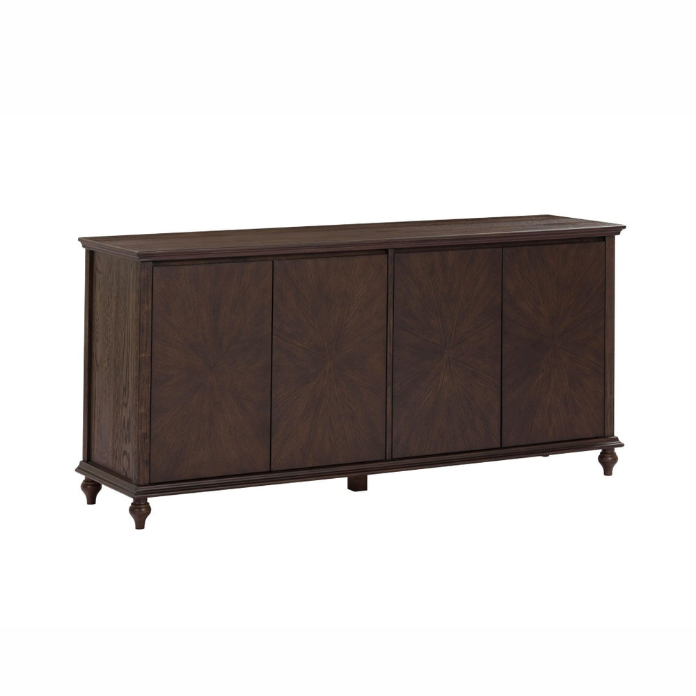TOV Furniture Mila 76" Dark Brown Sideboard - Stylish Storage Solution with Starburst Doors for Modern Living Spaces REN-D801-40