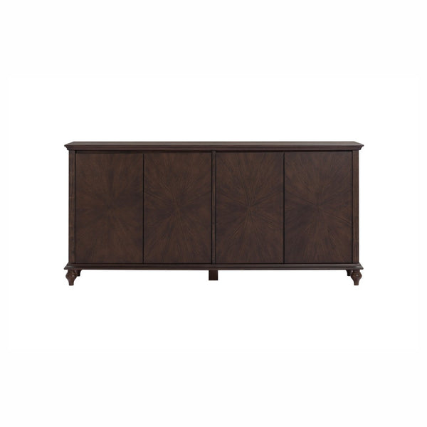 TOV Furniture Mila 76" Dark Brown Sideboard - Stylish Storage Solution with Starburst Doors for Modern Living Spaces REN-D801-40