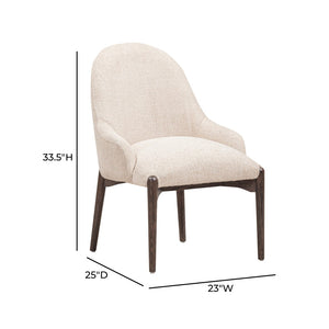 TOV Furniture Glendale Chenille Dining Chair - Modern Comfort with Durable Upholstery and Sturdy Oak Legs for Style Beige REN-D901-11
