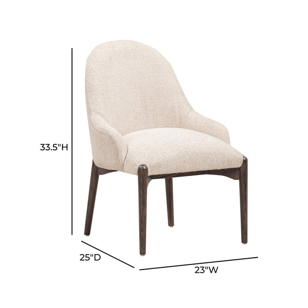 TOV Furniture Glendale Chenille Dining Chair - Modern Comfort with Durable Upholstery and Sturdy Oak Legs for Style Beige REN-D901-11