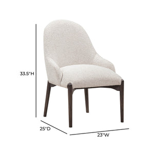 TOV Furniture Glendale Chenille Dining Chair - Modern Comfort with Durable Upholstery and Sturdy Oak Legs for Style White REN-D902-11